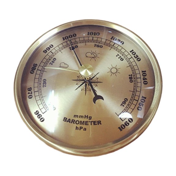 FashionCha Barometer Weather Station 9cm Wall Mount Decorative Metal Frame Embedded Aneroid