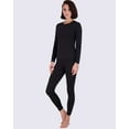 thumbnail image 3 of Real Essentials 4 Piece: Womens Thermal Underwear Set - Thermal Underwear for Women Fleece Lined Top & Bottom Long Johns, 3 of 5