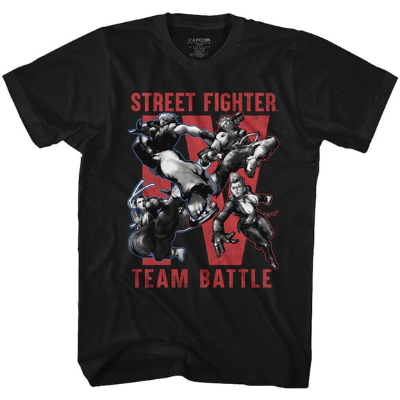 Street Fighter Team Battle Black Adult T-Shirt 6Xl