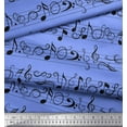 thumbnail image 3 of Soimoi Blue Cotton Duck Fabric Notes Musical Instrument Printed Fabric 1 Yard 42 Inch Wide, 3 of 3