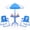 Blue, variant on Gymax Kids Picnic Table Outdoor Table&Chair Set 2 Folding Chairs&Adjustable Umbrella Beige & Green