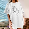 thumbnail image 2 of Fesfesfes Summer Tops for Women Sun and Moon Graphic Tees Loose Crewneck Short Sleeve Tops Casual Streetwear Tunic Tops, 2 of 8