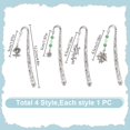 thumbnail image 2 of 4 Styles Flowers Bookmark 4pcs Metal Book Markers Gifts for DIY Women Girls Reading Accessory Vintage Gemstone Beading Bookmarks for DIY Book Reading Lovers Women Man Christmas Delicate Gift, 2 of 5