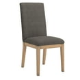 thumbnail image 3 of Weston Home Kirk Nailhead Accent Parson Linen Dining Chair, Set of 2, Charcoal, 3 of 7