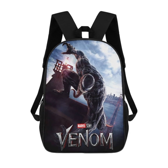 Cartoon Anime Venom Backpack for Women, Men, Unisex 17 Inch Schoolbag Backpack Rucksack Large Capacity Shoulder Bag Travel Bags Students Bookbag