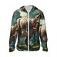thumbnail image 1 of Fotbe Green Forest Dinosaur Chaqueta con Protección Solar UPF 50+ para Hombre y Mujer, Camisa con Capucha y Bolsillos-Large, 1 of 7