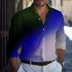 thumbnail image 1 of Camisa de hombre elegante y moderna con diseño original de diseñador superior con cambio de color de círculo punteado de moda nueva 2024 nueva camisa de talla grande, 1 of 6