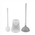 thumbnail image 2 of Juego de Desatascador y Escobilla para Inodoro 2 en 1 con Soporte para Herramientas de Limpieza de Baño Combinado con Soporte A, 2 of 5