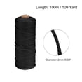thumbnail image 2 of Uxcell Cotton Rope Twisted Braided Rope Cord, Black 100m/109 Yard 2mm Dia for Wall Hanging, Plant Hanger, 2 of 5