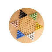 Regal Games Chinese Checkers Game Set with Natural Wood Board Game and 60 Glass Marbles, 11.5 inches