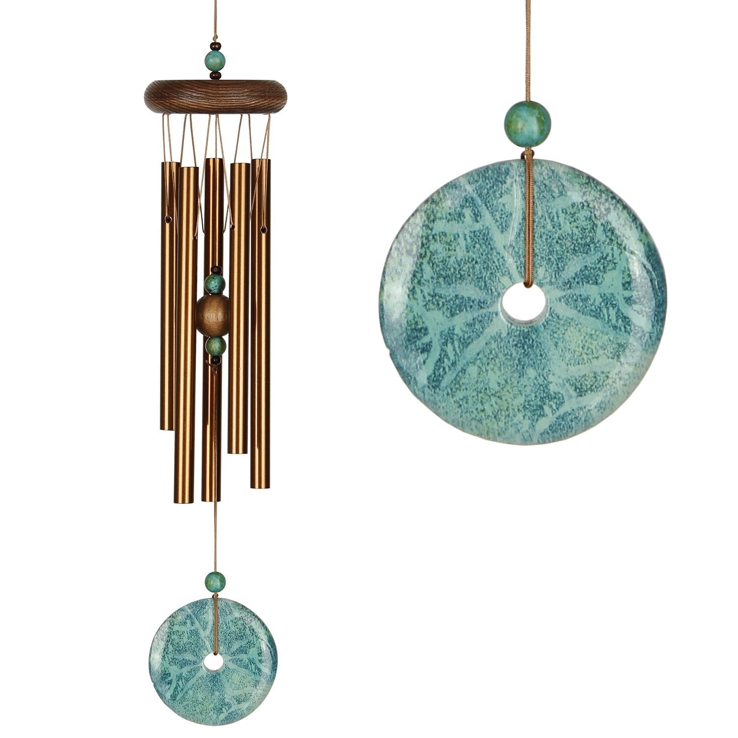 Woodstock Windchimes Woodstock Turquoise Chime Petite, Wind Chimes For Outside, Wind Chimes For Garden, Patio, and Outdoor Décor, 16"L