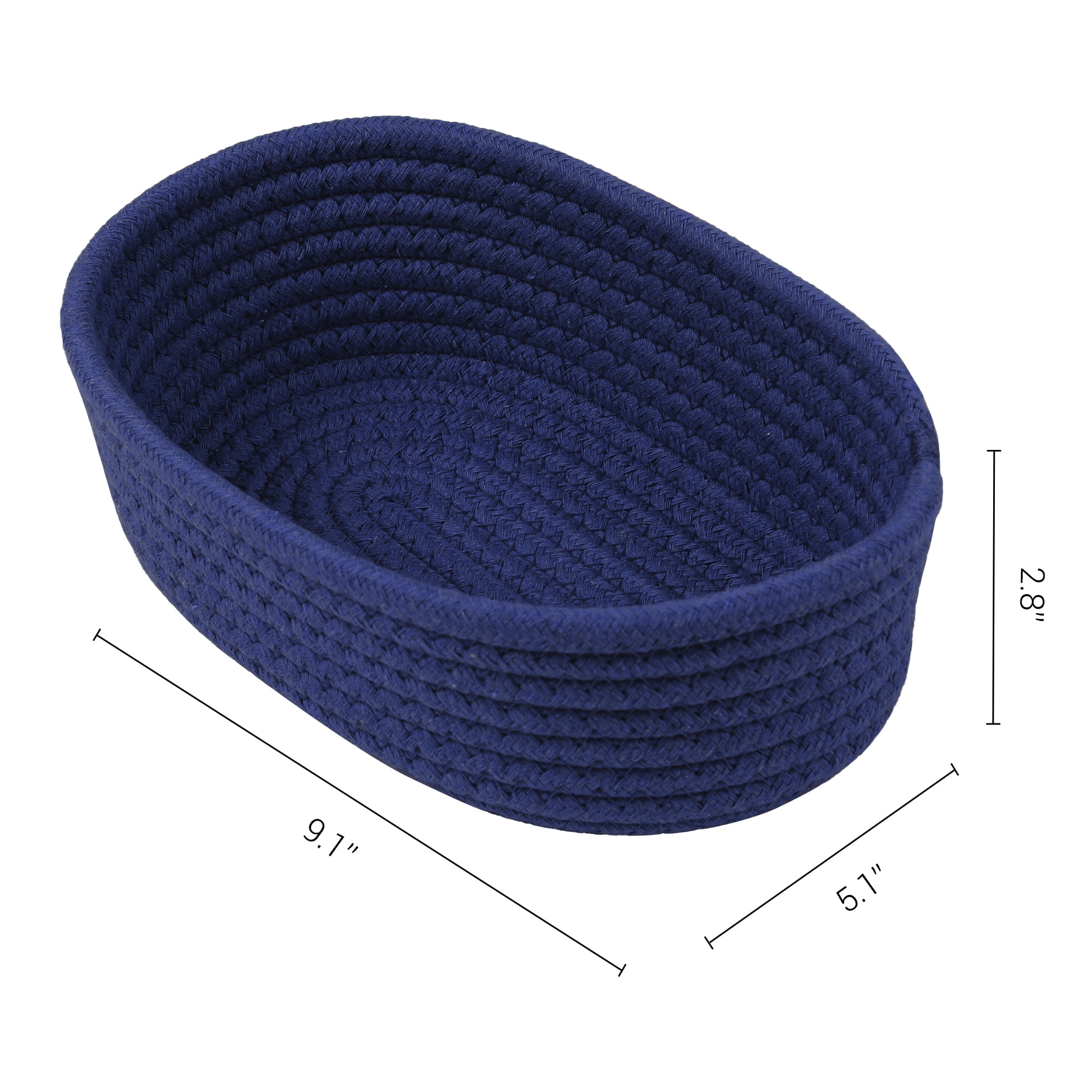 Unique Bargains 3Pcs Storage Basket for Key Tray Bowl Navy 9.1*5.1*2.8in