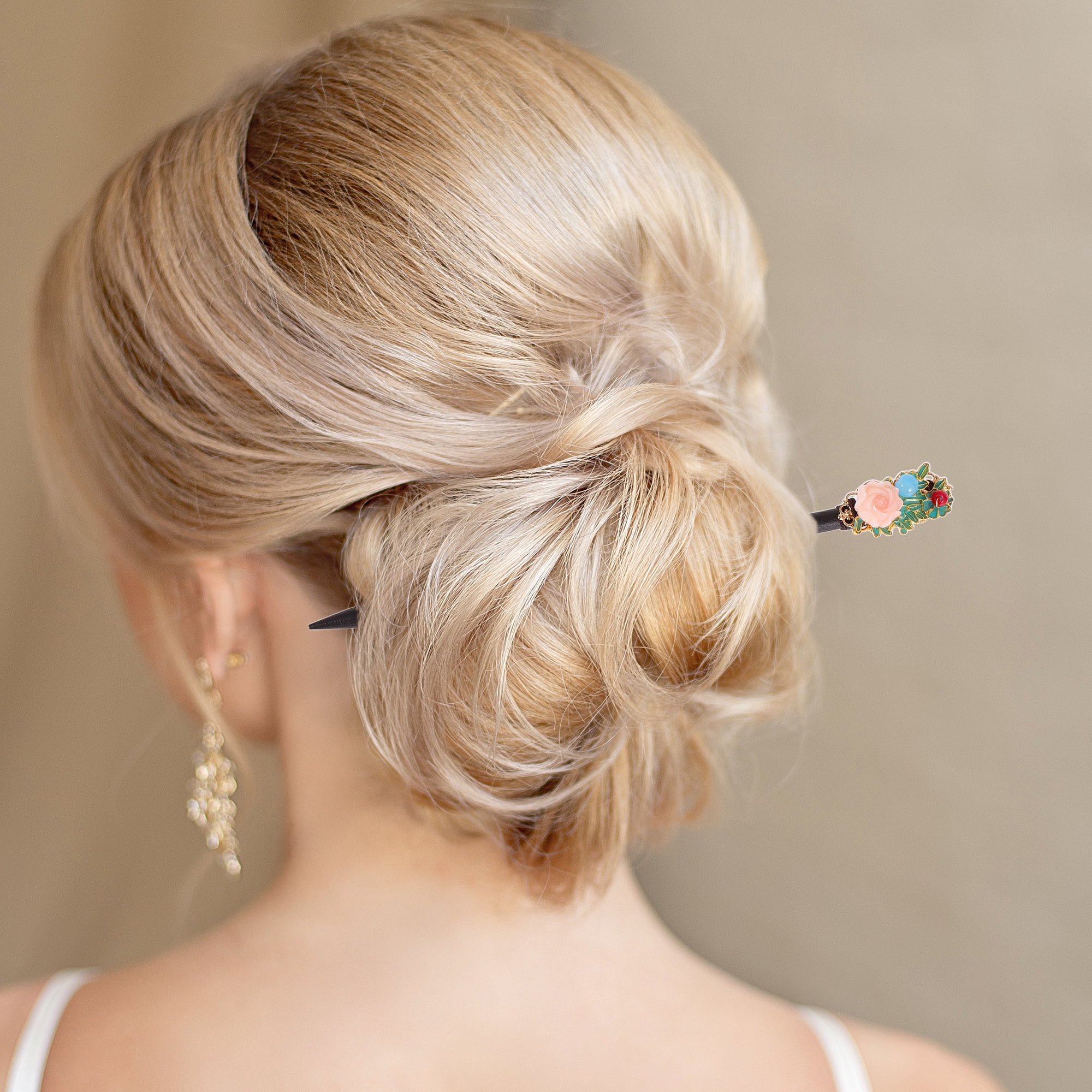 Unique Bargains Retro Style Hair Chopstick 1 Pc Black, Blue, Pink