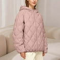 thumbnail image 5 of jtjvou Quilted Jackets for Women Zip Up Hooded Winter Coats Lightweight Loose Puffer Padded Outerwear with Pockets Pink XS, 5 of 7