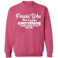 thumbnail image 2 of OXI Crewneck Sweatshirt - People Who Know Everything, Basic Casual Sweatshirts for Men's and Women Fleece Sweatshirt Long Sleeve - Safety Pink Small, 2 of 2