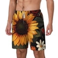 thumbnail image 2 of Uemuo Sunflower Floral Butterfly Pattern Mens Swim Trunks Quick Dry Board Shorts with Mesh Lining, Stretch Beach Shorts Quick Dry No-Chafing Board Shorts-Medium, 2 of 9