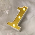 thumbnail image 2 of BalsaCircle 6" Gold 1 Marquee Warm White LED Lighted Sign Wedding Graduation Party Decorations, 2 of 8