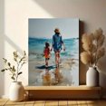 thumbnail image 6 of Mother Daughter Beach Walk Canvas Wall Art，Kitchen Bathroom Decor for Living Room Bedroom Hallway, 6 of 8