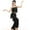 Black, variant on Kiijoy Girls 2 Piece Latin Ballroom Dance Outfits Tassel Camisole Fringe Pants Dancewear
