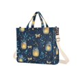 thumbnail image 7 of FORMRS Womens Corduroy Tote Bag Crossbody Shoulder Handbag with Pocket, Blue Fireflies Pattern, 7 of 7