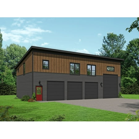 763-371: Modern Contemporary 3 Bed, 1 Bath Luxury Home Plan, 969 Sq Ft: Full Blueprints with License to Build by Home Plan Marketplace - Lesuto