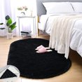 thumbnail image 2 of FUDAKUNA Modern Soft and Comfortable Shaggy Machine Made Black Shaggy Area Rugs, 32 x 63inch, Non-Slip Backing, 2 of 7