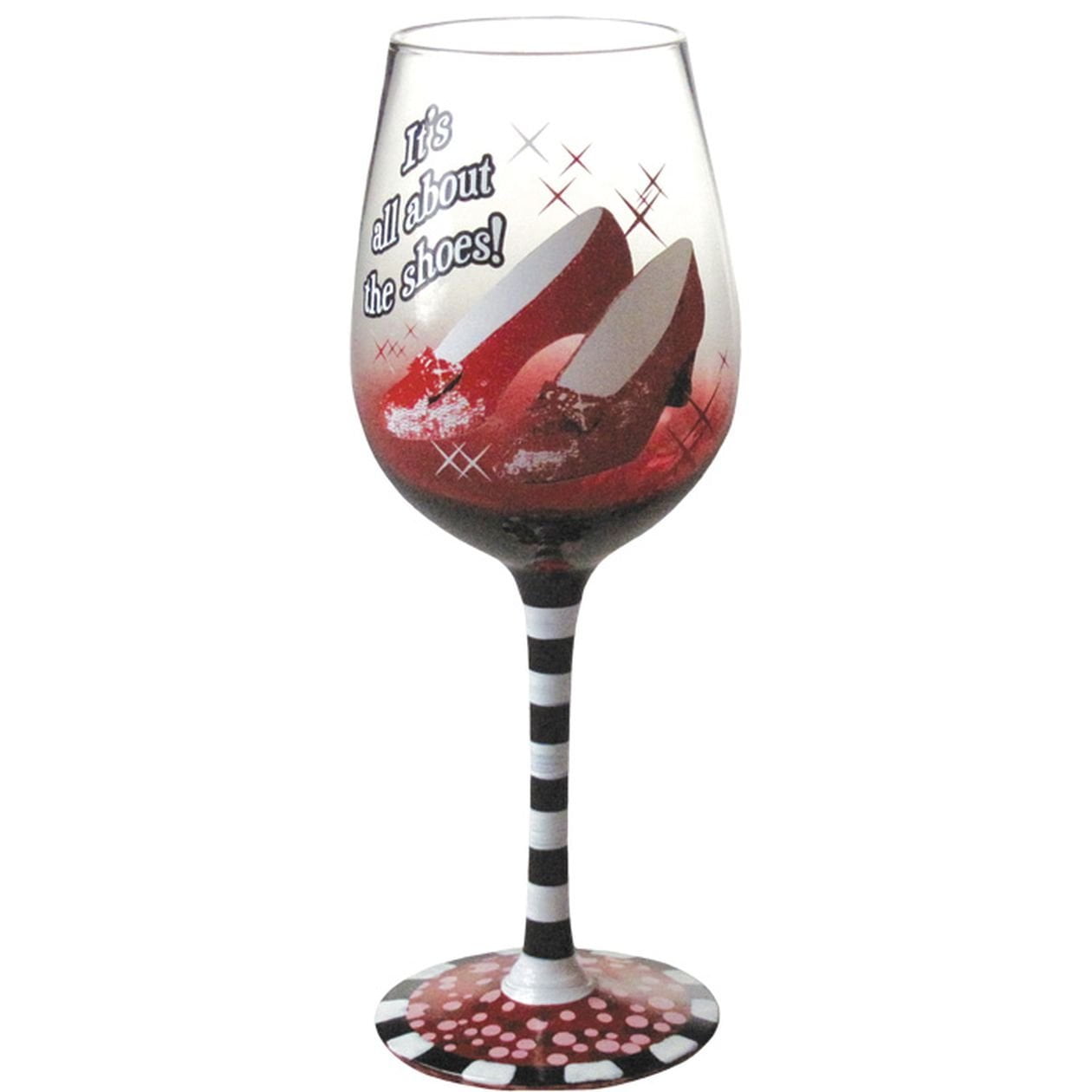 Westland Giftware 9Inch "Wizard of Oz Ruby Slippers" Wine Glass, 15