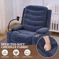 thumbnail image 5 of Holaki Power Recliner Chair, 270° Swivel Recliner with Heat & Lumbar Support, Modern Comfortable Chenille Rocker Recliner Nursery Chair with Smart Cup Holder & Adjustable Armrests for Nursing, Navy, 5 of 11