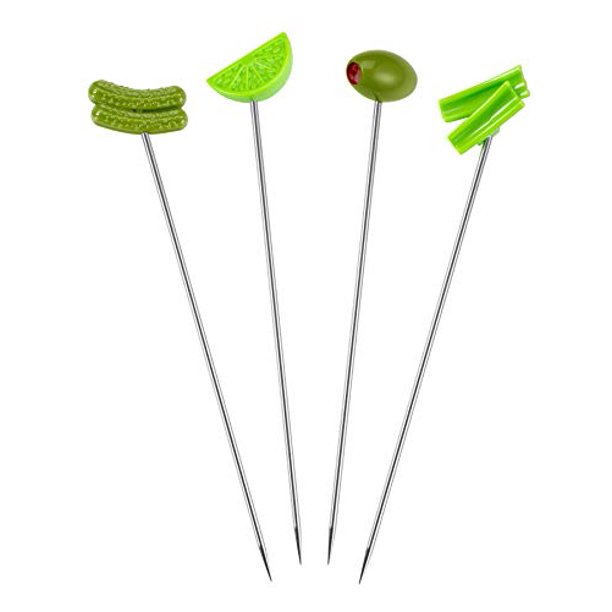 Prodyne Bloody Mary Cocktail Skewer, Set of 4, Green