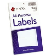 Maco Multipurpose Self-Adhesive Removable Labels, 2 x 4, White, 120 / Pack