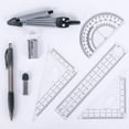 thumbnail image 2 of Math Geometry Kit Math Geometry Kit 8pcs Geometry Tools Compasses Ruler Set Square Geometric Protractors Mechanical Pencils Eraser in Stylish Storage, 2 of 5
