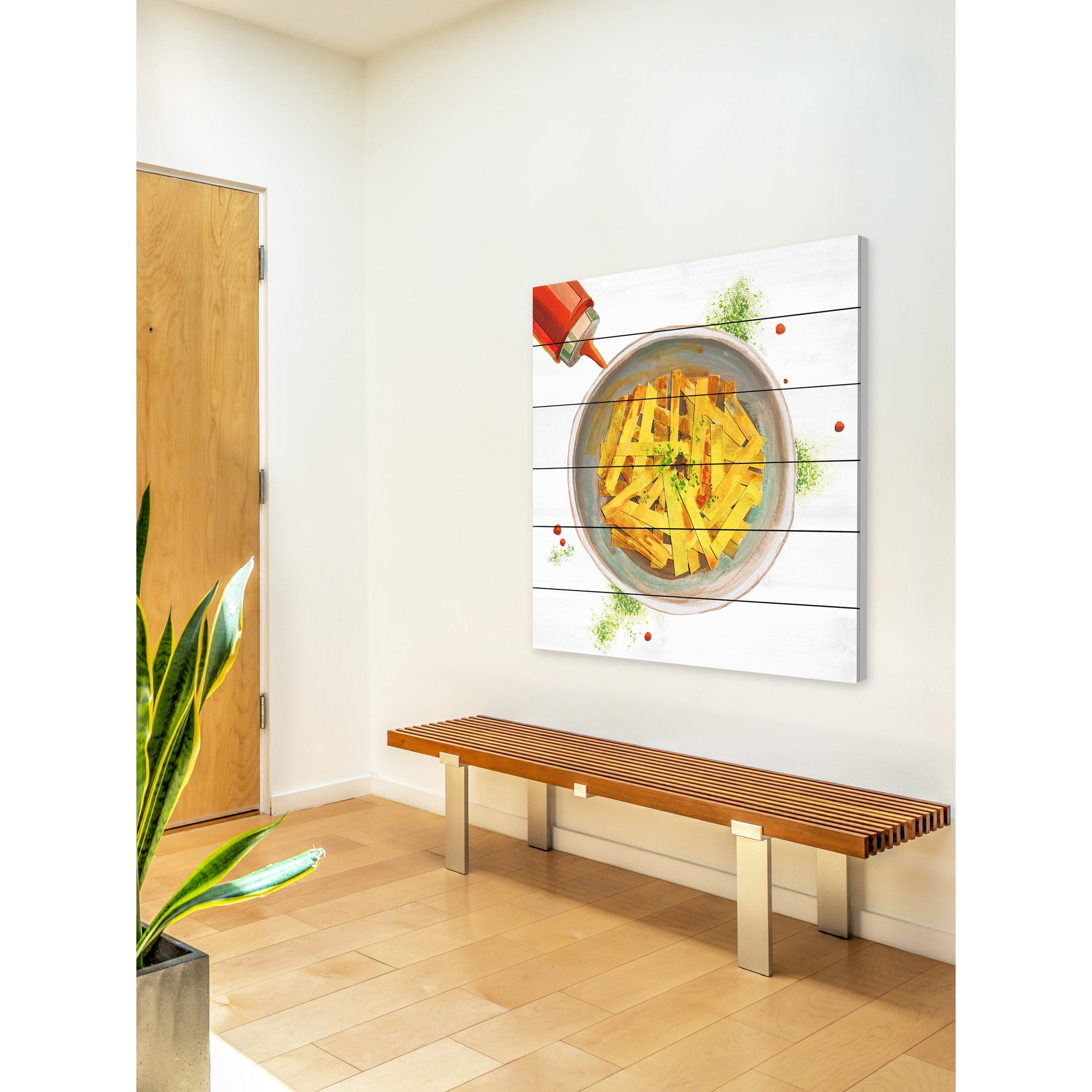 "Just Add Ketchup" Painting Print on White Wood