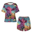 thumbnail image 4 of Lsque Pink Cow In Sunflower Field Women's Short-Sleeved Pajama Set - 2 Piece Soft and Lightweight Sleepwear Set-Small, 4 of 9