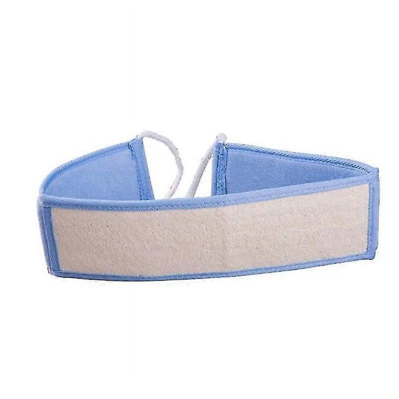 Toalla de baño Nature Lofah Songe con mango largo, cepillo de baño, toalla para frotar la espalda, tira de fregado, toalla de ducha (azul)