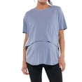 thumbnail image 4 of Frostluinai Women's Oversize Nursing Breastfeeding Shirts Hidden Slit Double Layer Maternity Shirt Short Sleeve Loose Fit Maternity Tops, 4 of 7