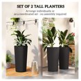 thumbnail image 4 of 29 Inch Outdoor Planters, Set of 2 - Plastic Flower Pots - Weather Resistant Stackable Plant Pots for Garden, Patio, Black, 4 of 9