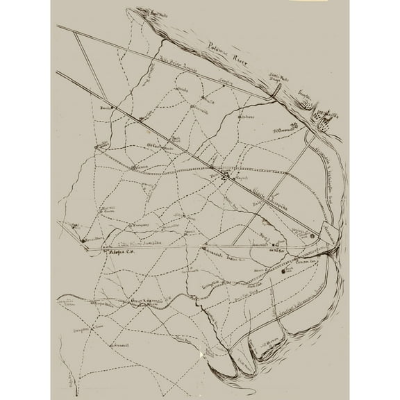 Historic City Map - Fairfax Virginia - 1861 - 23 x 30.75 - Vintage Wall Art