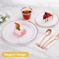 thumbnail image 3 of 350 Piece Rose Gold Dinnerware Set for 50 Guests, Plastic Plates Disposable for Party, Include: 50 Dinner Plates, 50 Dessert Plates, 50 Paper Napkins, 50 Cups, 50 Silverware Set, 3 of 12