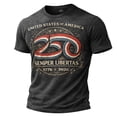 thumbnail image 2 of 250Th Anniversary Usa Patriotic Graphic T Shirt Comfortable Short Sleeve Crewneck Mens Tees Grey XL, 2 of 5