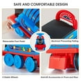 thumbnail image 2 of JOYLDIAS 6V Electric Ride on Train for Kids with Curved Tracks, Songs, Stories, Lights, Horns, Storage and Foot Pedals, Blue, 2 of 9