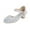 Silver, variant on Xfvqtps Girls Heels Princess Shoes Rhinestone Sparkling Closed Toe Heels Ankle Strap Pendant Dance Wedding Party Spring Summer Dress Pump Shoes Gold
