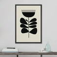 thumbnail image 2 of PixonSign Framed Canvas Print Wall Art Duotone Geometric Retro Vintage Dark Flower Abstract Shapes Illustrations Modern Art Boho Decorative Chic for Living Room, Bedroom, Office - 16"x24" BLACK, 2 of 5