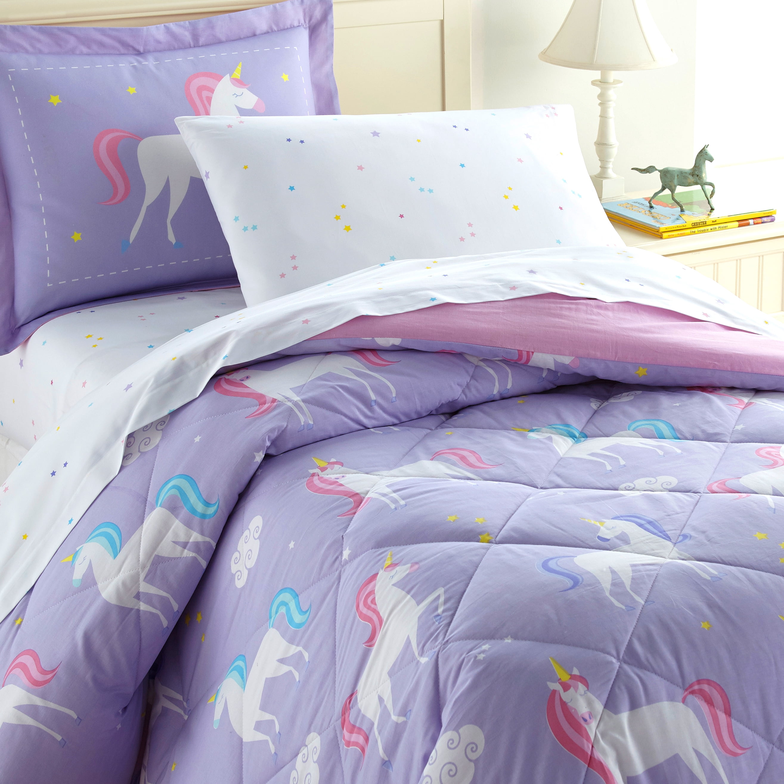Unicorn 7 pc Cotton Bed in a Bag Full