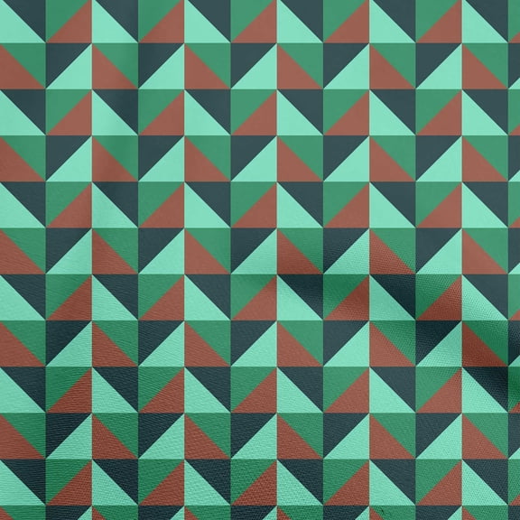 oneOone Cotton Silk Dark Green Fabric Geometric Sewing Craft Projects Fabric Prints By Yard 42 Inch Wide
