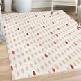 thumbnail image 1 of Modern Decorative Rug, Modern Geometric Shapes Polka Dot Tear Drop Forms Pattern Graphic Art Print, Quality Carpet for Bedroom Dorm and Living Room, 6 Sizes, Burgundy White, by Ambesonne, 1 of 4