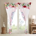 thumbnail image 4 of Gray Eleplant Curtains & Drapes Cute Eleplant Cartoon Woodland Animals Blackout Curtains,Pink Red Flowers Window Curtains,Floral Botanical Tree Branches Window Treatments, 4 of 6