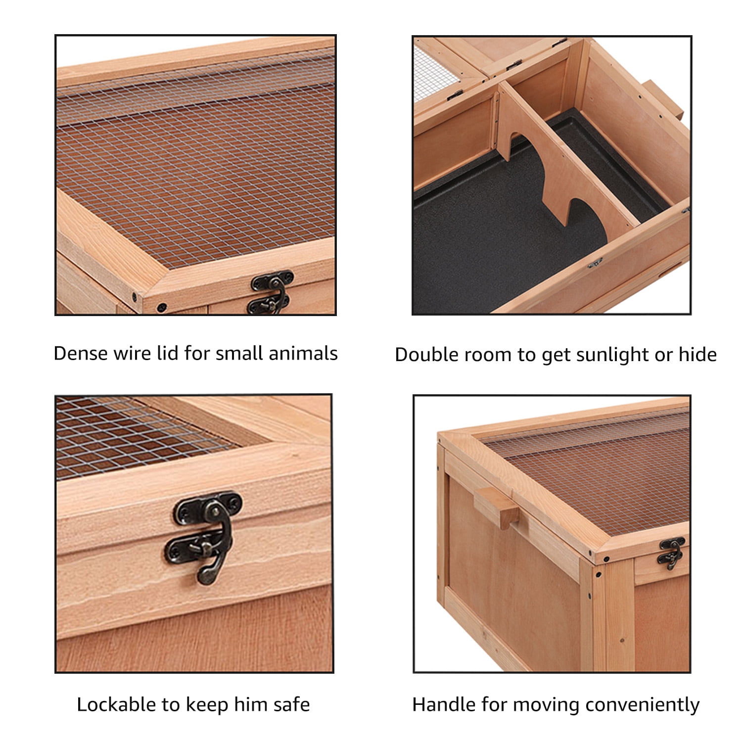 Unipaws Tortoise House with Tray, Tortoise Enclosure with Reptile Carpet and Food Bowls for Small Animals, Indoor and Outdoor Medium Habitat, Anti-Corrosion and Moisture Proof