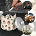 thumbnail image 4 of Yayeee Ashtray with Lid for Cigarette Smokeless Stainless Steel Home Ash Holder, Beige Christmas Box Pattern, 4 of 7