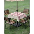 thumbnail image 4 of Outdoor Tablecloth with Umbrella Hole for Patio/Picnic/Party/Camping, Happy Mother's Day Waterproof Table Cloth Square Cover Washable, Pink Floral Buffalo Plaid Burlap (54"x 54"), 4 of 8