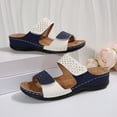 thumbnail image 4 of Domuza Womens Low Wedge Sandals Shoes Comfortable Platform Slides Adjustable Straps 2026 Summer Beach Dressy Slipper Outdoor Black 5.5（EU-36）, 4 of 4